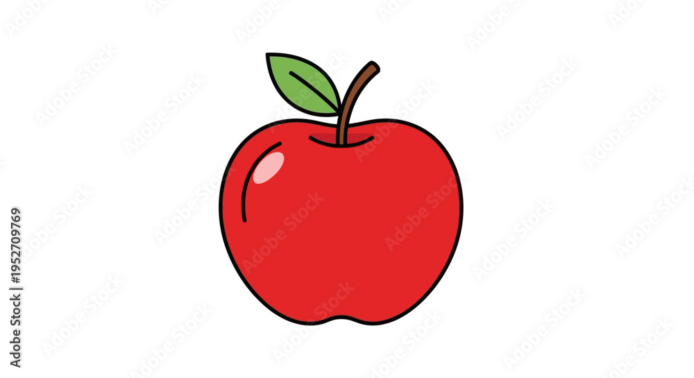 Fototapeta premium Vibrant red apple illustration healthy eating and fresh produce concept