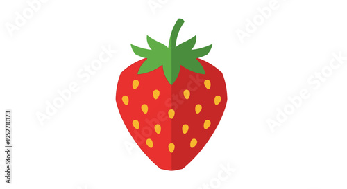 Vibrant red strawberry illustration on white background isolated design element