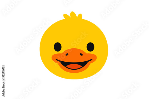 Cute cartoon duck face with a cheerful expression and bright colors  