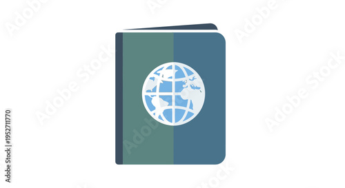 A symbolic passport design representing global travel and international identification