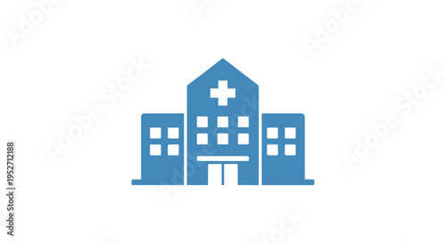 Hospital Icon Illustrating Healthcare Facility on White Background Ideal for Medical Concepts
