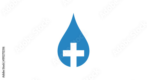 Symbolic representation of faith, water, and spiritual renewal in a minimalist style