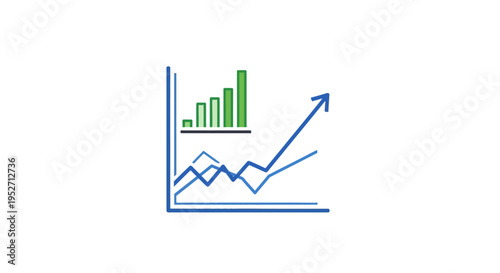 A visual representation of financial growth and data analysis depicted through chart graphics