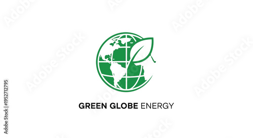 Eco-Friendly Global Energy Solutions: A Sustainable Future, Green Globe Energy Logo Concept