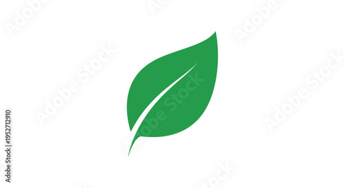 Minimalist green leaf graphic design against a white backdrop perfect for various uses