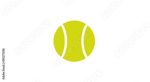 A vibrant tennis ball icon against a pristine white backdrop for sports and recreation design