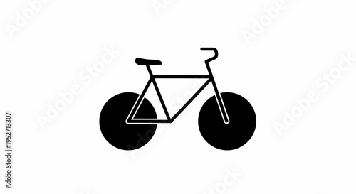 Silhouette illustration of a bicycle against a pristine white backdrop for visual concepts