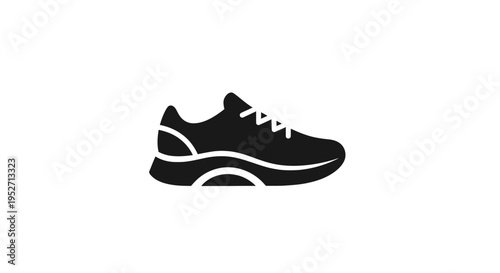 Silhouette illustration of a stylish running shoe perfect for active lifestyles and fitness