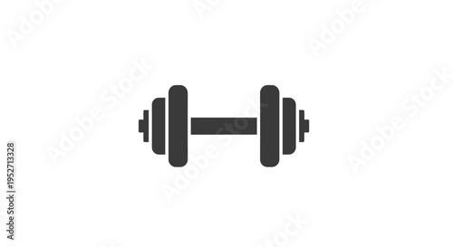 Silhouette of a barbell against a white background, perfect for fitness and exercise themes