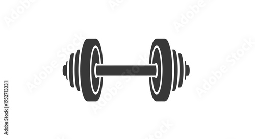 Silhouette of a Dumbbell Symbolizing Fitness and Strength Training, Minimalist Design