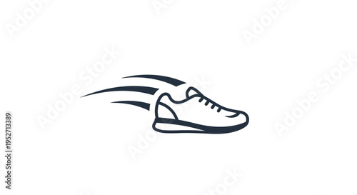 Speedy running shoe logo icon, vector design for sports, fitness and athletic wear