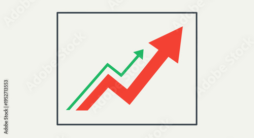 Depicting Growth and Positive Trends with Ascending Arrows and Charts in a White Frame