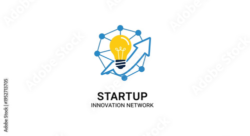 Startup innovation network logo representing ideas and growth, perfect for business ventures