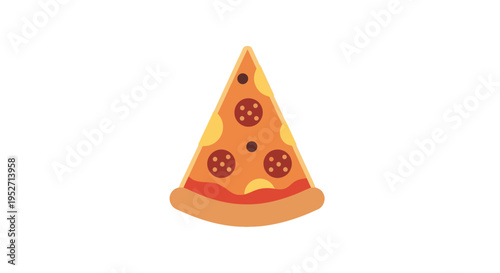 Simple pizza slice illustration on white background, perfect for food-related projects or designs