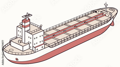 Oil Tanker Cutaway Vector – Detailed Ship Cross Section Infographic