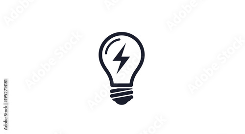 Illustration of a Light Bulb with Lightning Bolt Symbolizing Idea Generation