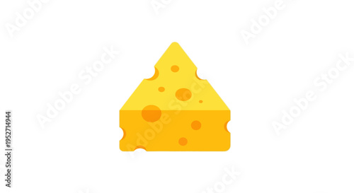 A vibrant illustration of a cheese wedge with distinctive holes, isolated on white background