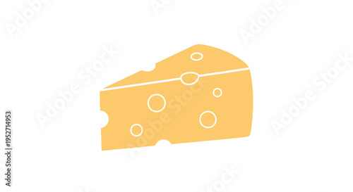A graphic illustration depicting a cheese wedge with distinctive holes, a visual concept