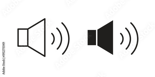 Speaker icons. Vector illustration. Editable stroke. Isolated icon suitable for web,