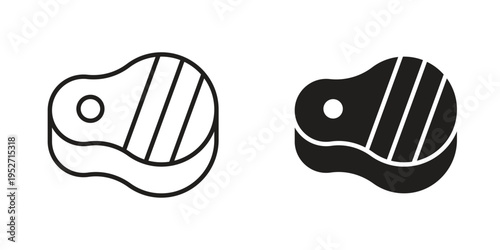 Steak icons. Vector illustration. Editable stroke. Isolated icon suitable for web,