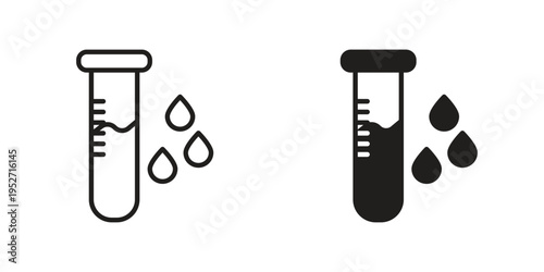 Test tube icons. Vector illustration. Editable stroke. Isolated icon suitable for web,