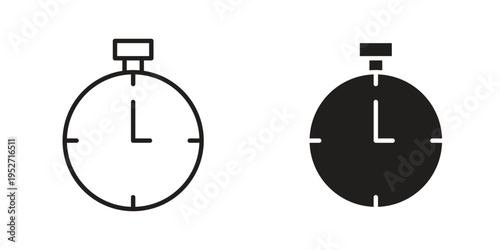 Timer icons. Vector illustration. Editable stroke. Isolated icon suitable for web,