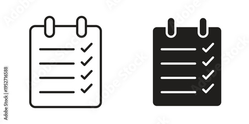Todo list icons. Vector illustration. Editable stroke. Isolated icon suitable for web,