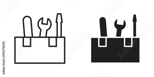 Toolbox icons. Vector illustration. Editable stroke. Isolated icon suitable for web,