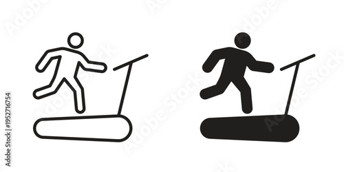 Treadmill icons. Vector illustration. Editable stroke. Isolated icon suitable for web,