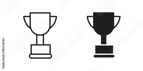 Trophy icons. Vector illustration. Editable stroke. Isolated icon suitable for web,