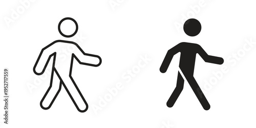 Walking icons. Vector illustration. Editable stroke. Isolated icon suitable for web,