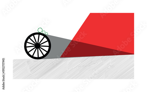 Black and white retro silhouette of two characters on screen fighting side by side, large bold red circle behind the screen like shared mission core, thin