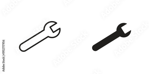 Wrench icons. Vector illustration. Editable stroke. Isolated icon suitable for web,