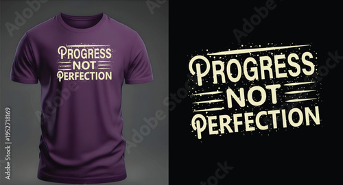 Clean Typography Progress Not Perfection Motivation Graphic