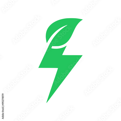 Free Download energy, green, eco, bolt, lightning, power, renewable, electricity, sustainable, environment, nature, clean, ecofriendly, technology, icon, vector, svg, minimal - GFXLoad