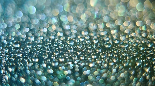 Water Droplets Refracting Light On A Surface With Bokeh Background