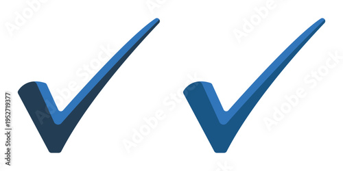 Two blue checkmarks on a white background