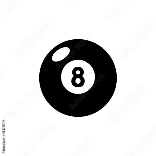 Billiard ball icon representing pool and billiards games Vector illustration