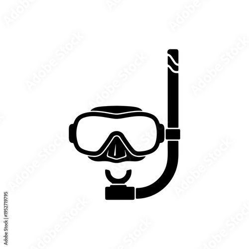 Diving mask snorkel icon for underwater exploration and scuba activity Vector illustration