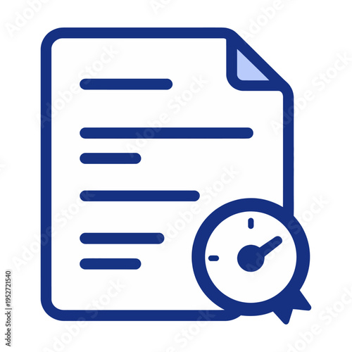 Vector of a document and a clock icon emphasizing time management