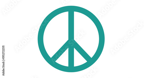 Teal peace sign icon vector