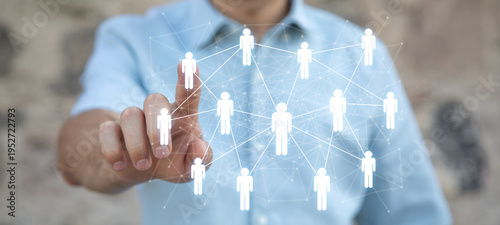Cuadro en lienzo People with a business social network connection.