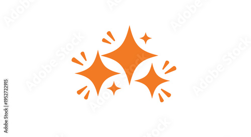 Set of 3 orange explosion burst vector icons