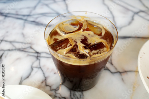 korea coffee iced cup glass table