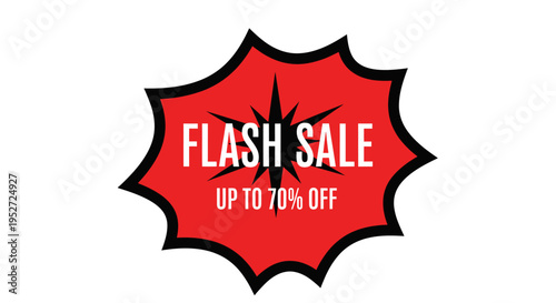 Red starburst graphic with 'FLASH SALE UP TO 70% OFF' text, indicating a limited-time discount promotion.