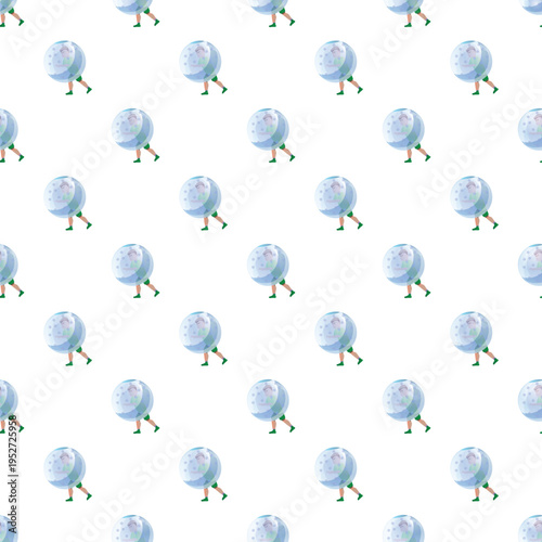 Seamless pattern featuring people enjoying an outdoor bumper ball game