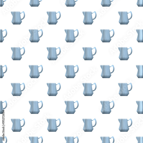 Repeating blue milk pitchers creating a decorative background pattern
