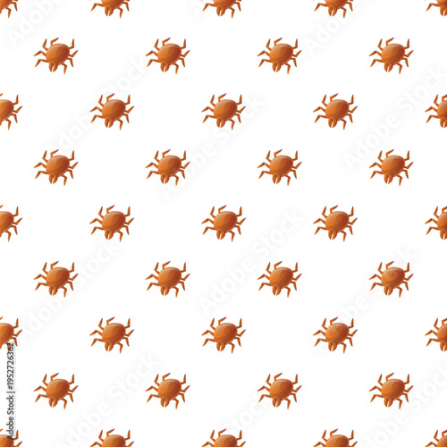 Brown crabs creating a seamless pattern on a white background