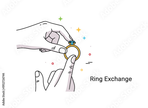Wedding vows ring exchange detail showing a close up of a single ring being gently placed onto a finger silhouette, symbolizing commitment and trust. The