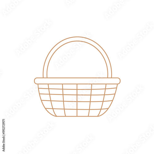 Minimalist Basket Line Art Illustration